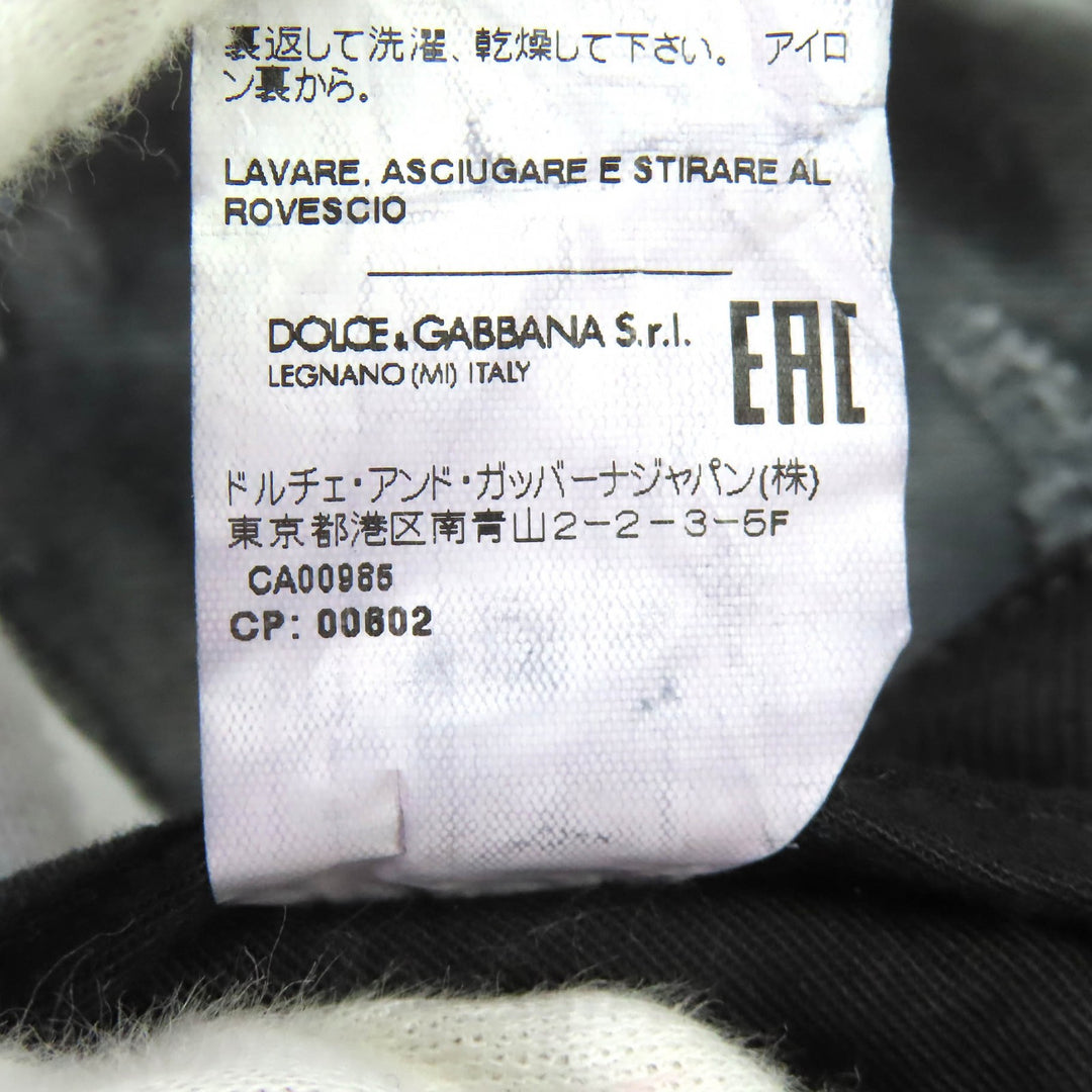Discounted Great DOLCE&GABBANA Denim pants Logo metal plate distressed Black 46 GY07CD