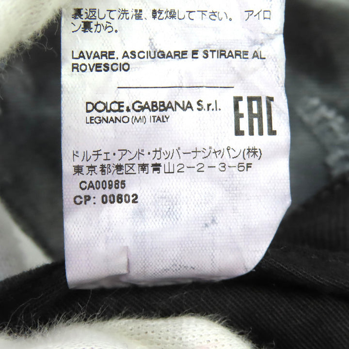 Discounted Great DOLCE&GABBANA Denim pants Logo metal plate distressed Black 46 GY07CD