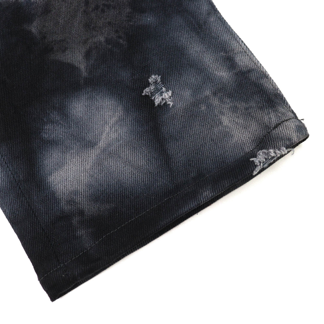 Discounted Great DOLCE&GABBANA Denim pants Logo metal plate distressed Black 46 GY07CD