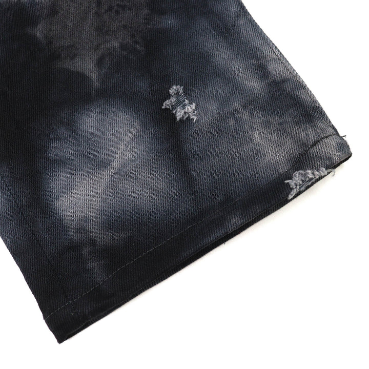 Discounted Great DOLCE&GABBANA Denim pants Logo metal plate distressed Black 46 GY07CD