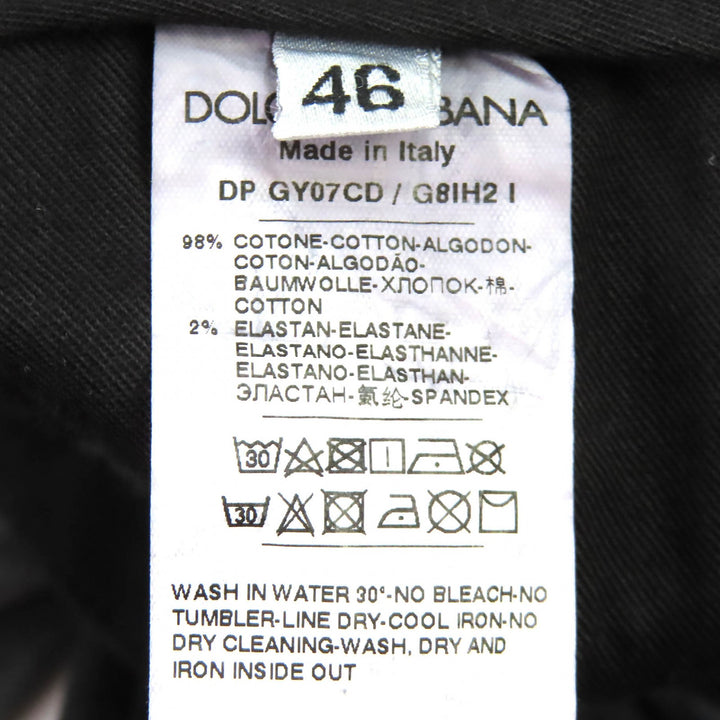Discounted Great DOLCE&GABBANA Denim pants Logo metal plate distressed Black 46 GY07CD