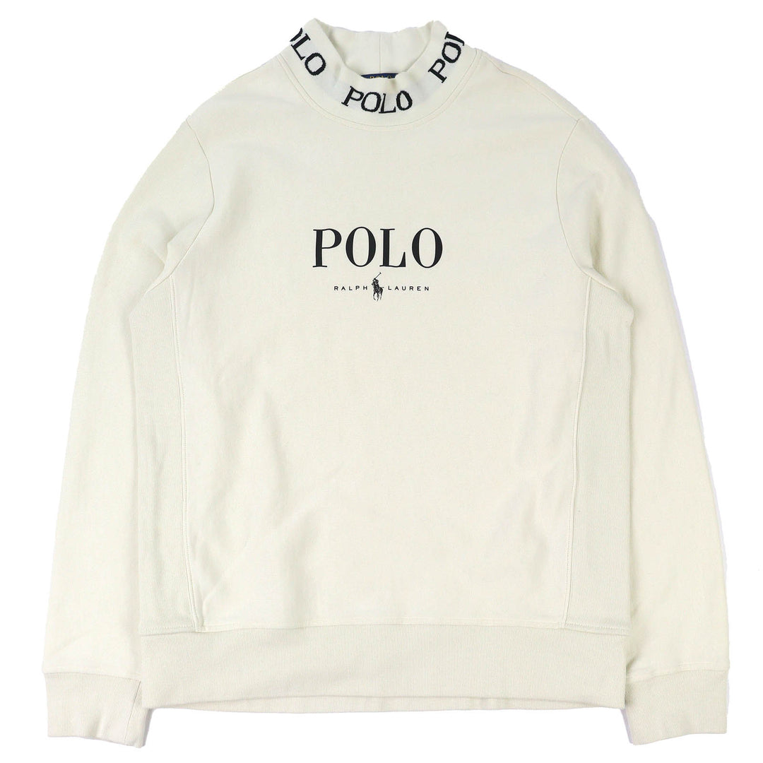 Discounted Great POLO RALPH LAUREN sweat Logo high neck sweatshirt Ivory cotton mens