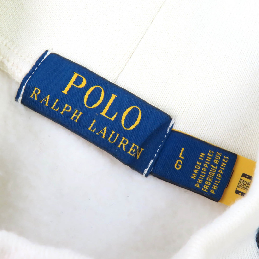 Discounted Great POLO RALPH LAUREN sweat Logo high neck sweatshirt Ivory cotton mens