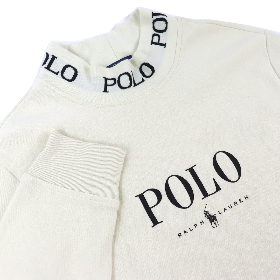 Discounted Great POLO RALPH LAUREN sweat Logo high neck sweatshirt Ivory cotton mens