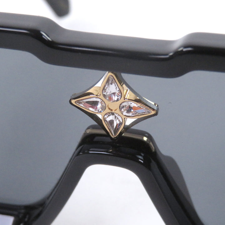 Great LOUIS VUITTON Sunglasses Cyclone black acetate mens Z1578E