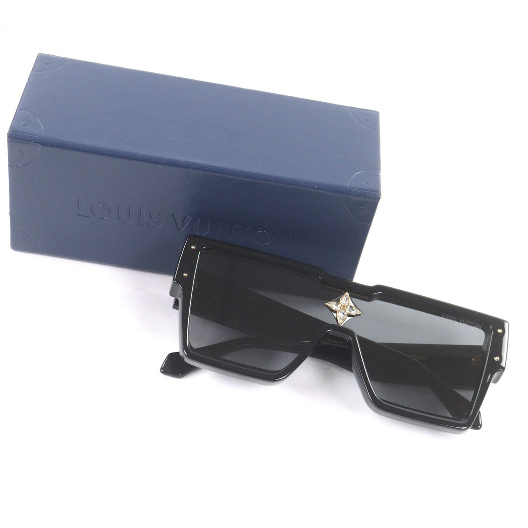 Great LOUIS VUITTON Sunglasses Cyclone black acetate mens Z1578E