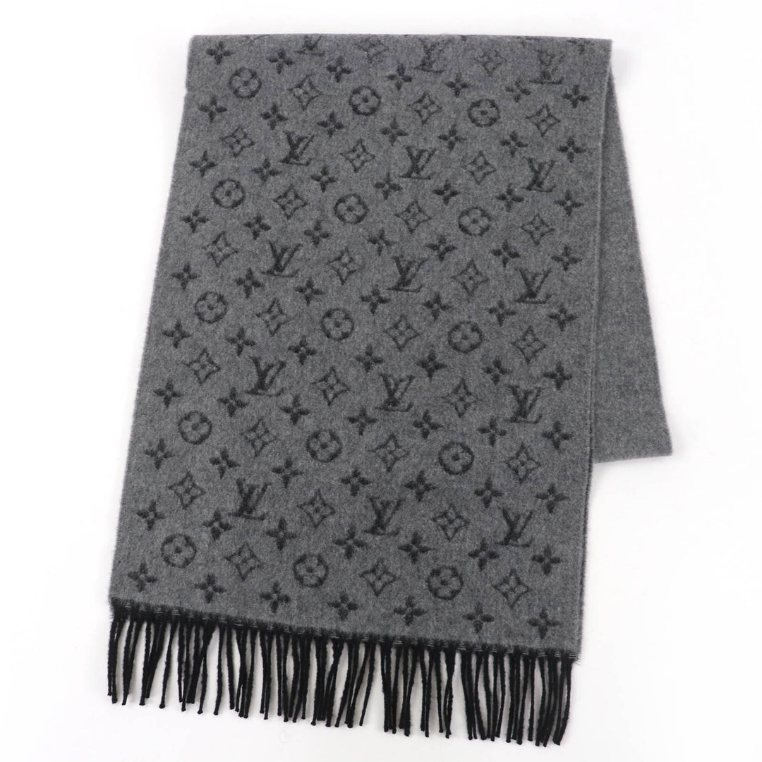 Excellent LOUIS VUITTON Scarf Monogram gradient scarf gray cashmere mens M75900