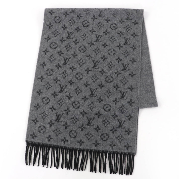 Excellent LOUIS VUITTON Scarf Monogram gradient scarf gray cashmere mens M75900