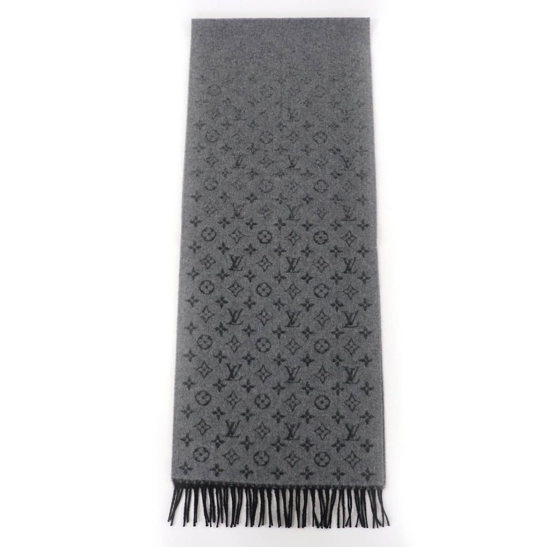 Excellent LOUIS VUITTON Scarf Monogram gradient scarf gray cashmere mens M75900