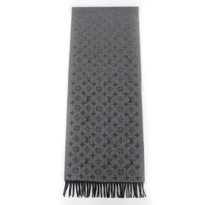 Excellent LOUIS VUITTON Scarf Monogram gradient scarf gray cashmere mens M75900