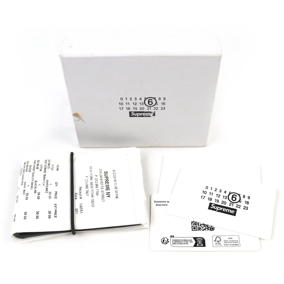 Great Supreme×Maison Margiela 6 Bifold Wallet MM6 Receipt Wallet black leather
