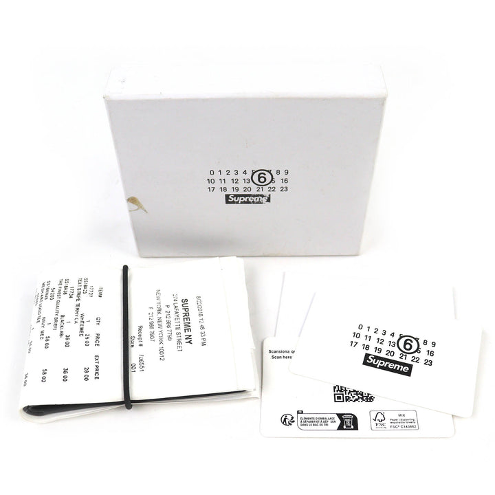 Great Supreme×Maison Margiela 6 Bifold Wallet MM6 Receipt Wallet black leather