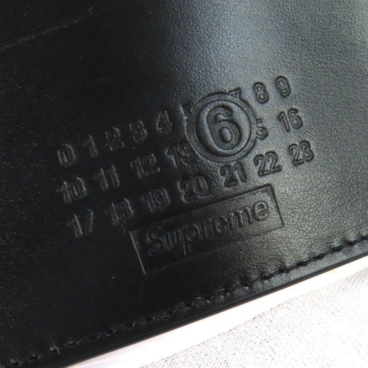 Great Supreme×Maison Margiela 6 Bifold Wallet MM6 Receipt Wallet black leather