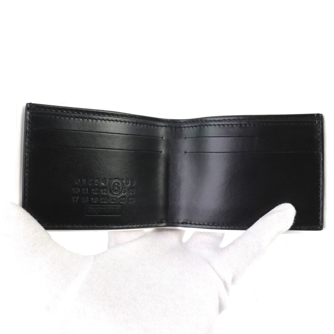 Great Supreme×Maison Margiela 6 Bifold Wallet MM6 Receipt Wallet black leather