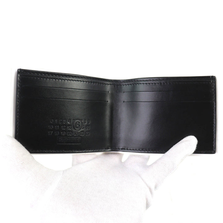 Great Supreme×Maison Margiela 6 Bifold Wallet MM6 Receipt Wallet black leather
