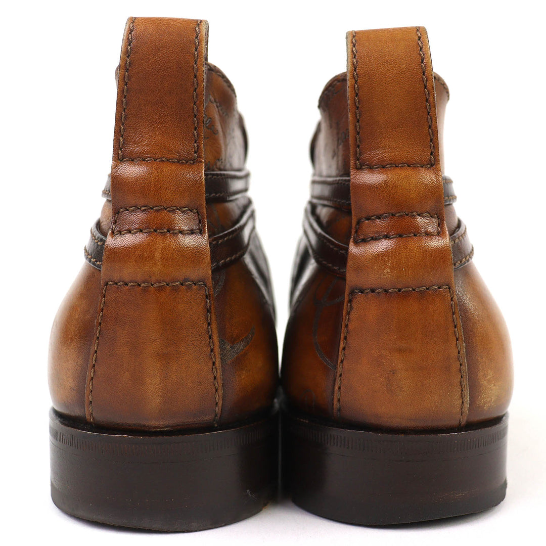 Great Berluti Ankle boots Olga Period Scars Calligraphy Demesure Brown leather