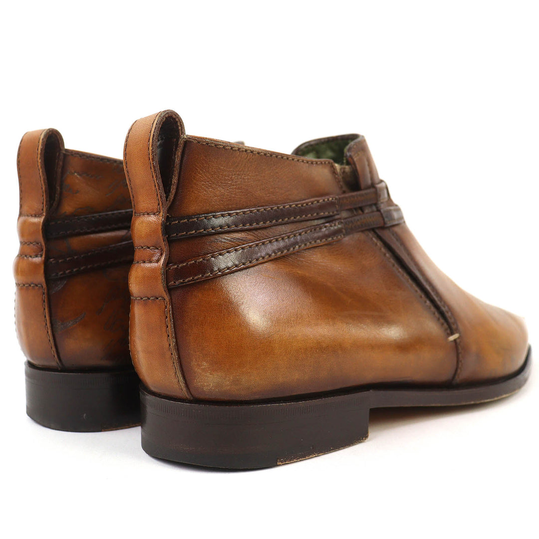 Great Berluti Ankle boots Olga Period Scars Calligraphy Demesure Brown leather