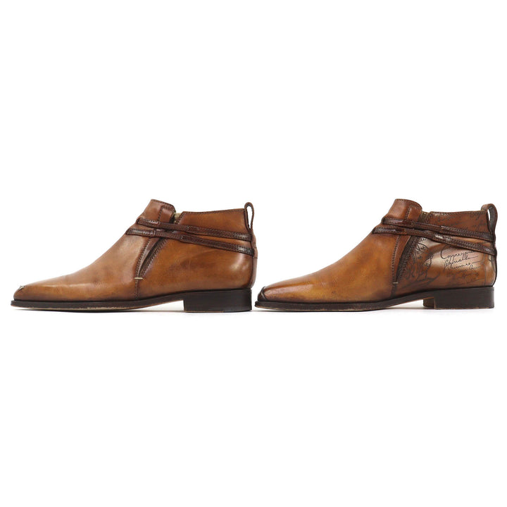 Great Berluti Ankle boots Olga Period Scars Calligraphy Demesure Brown leather