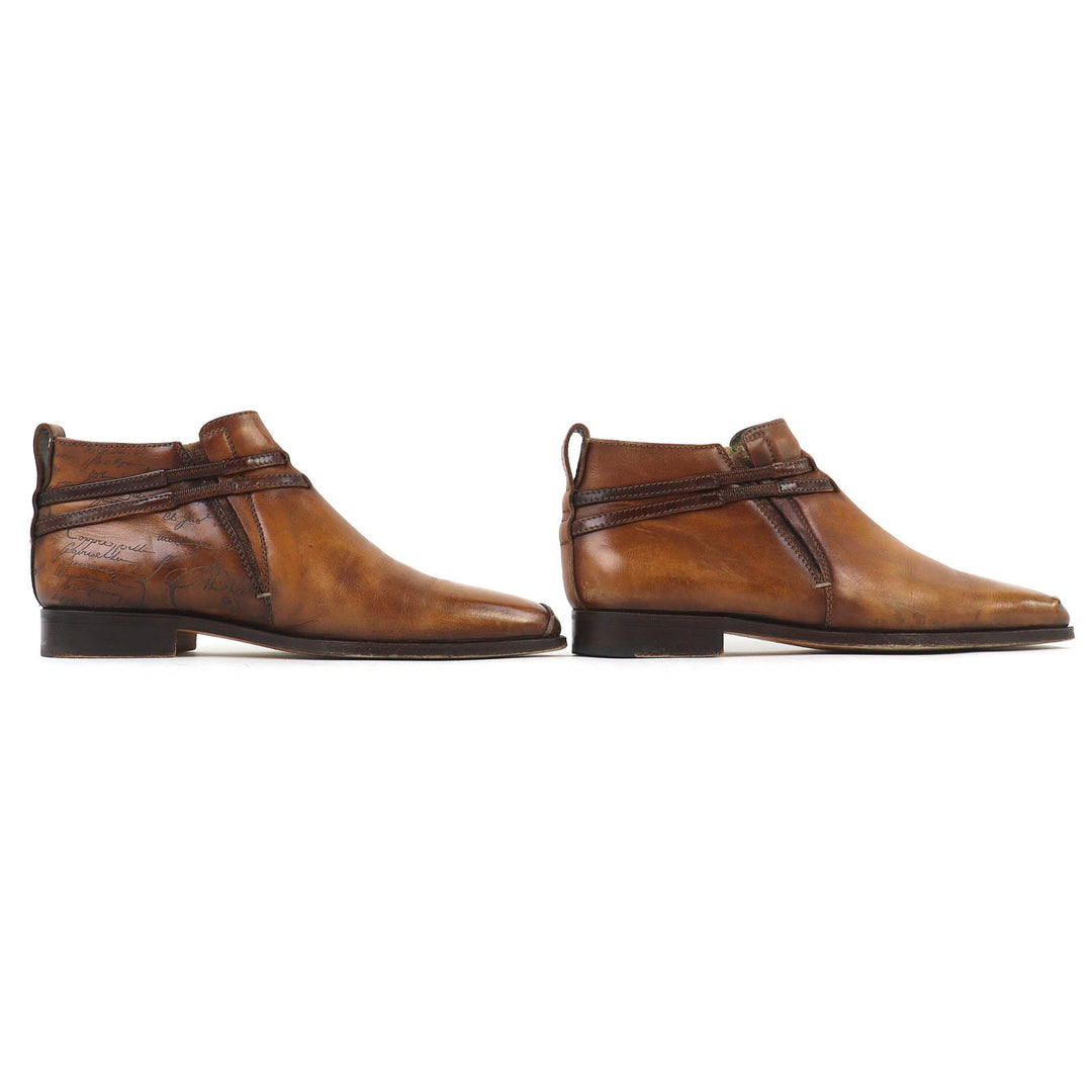 Great Berluti Ankle boots Olga Period Scars Calligraphy Demesure Brown leather