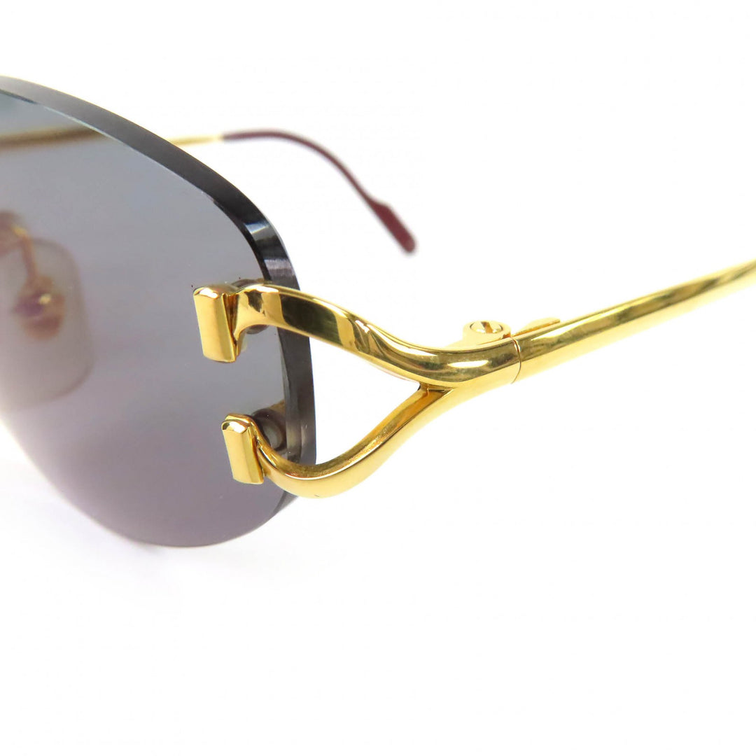 Great Cartier sunglasses 2C Decor Two-Point Rimless gold mens