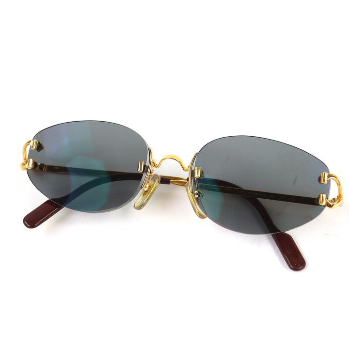 Great Cartier sunglasses 2C Decor Two-Point Rimless gold mens