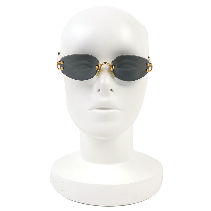 Great Cartier sunglasses 2C Decor Two-Point Rimless gold mens