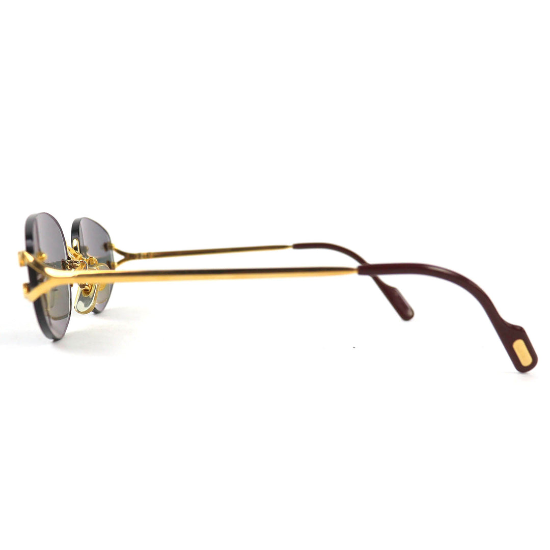 Great Cartier sunglasses 2C Decor Two-Point Rimless gold mens