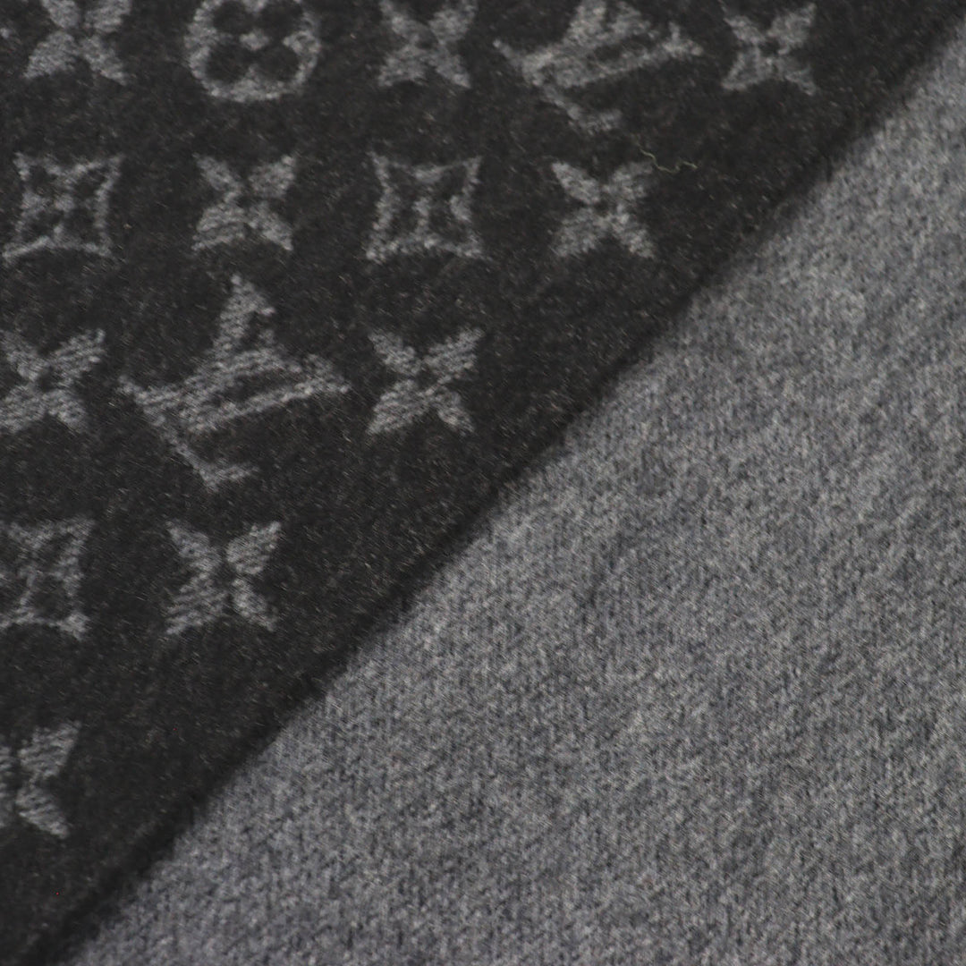 Great LOUIS VUITTON Scarf monogram gradient Noir cashmere mens M71607