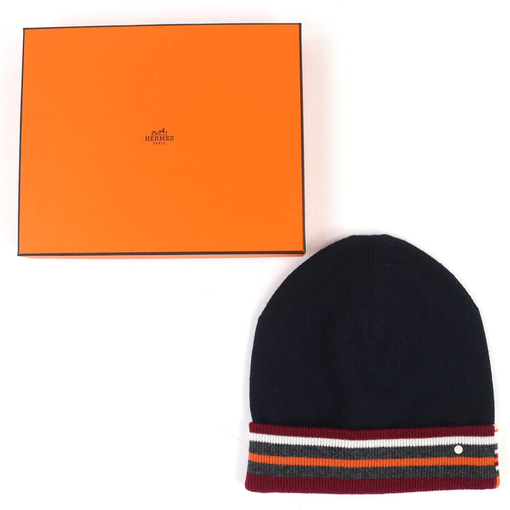 Pristine HERMES Knit cap H Twist Heaven Twist Serie Button Beanie Knit Hat L