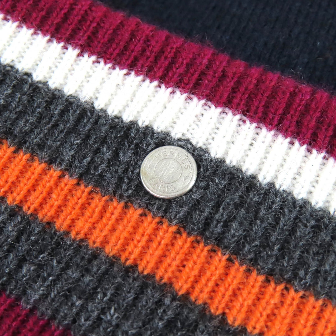 Pristine HERMES Knit cap H Twist Heaven Twist Serie Button Beanie Knit Hat L