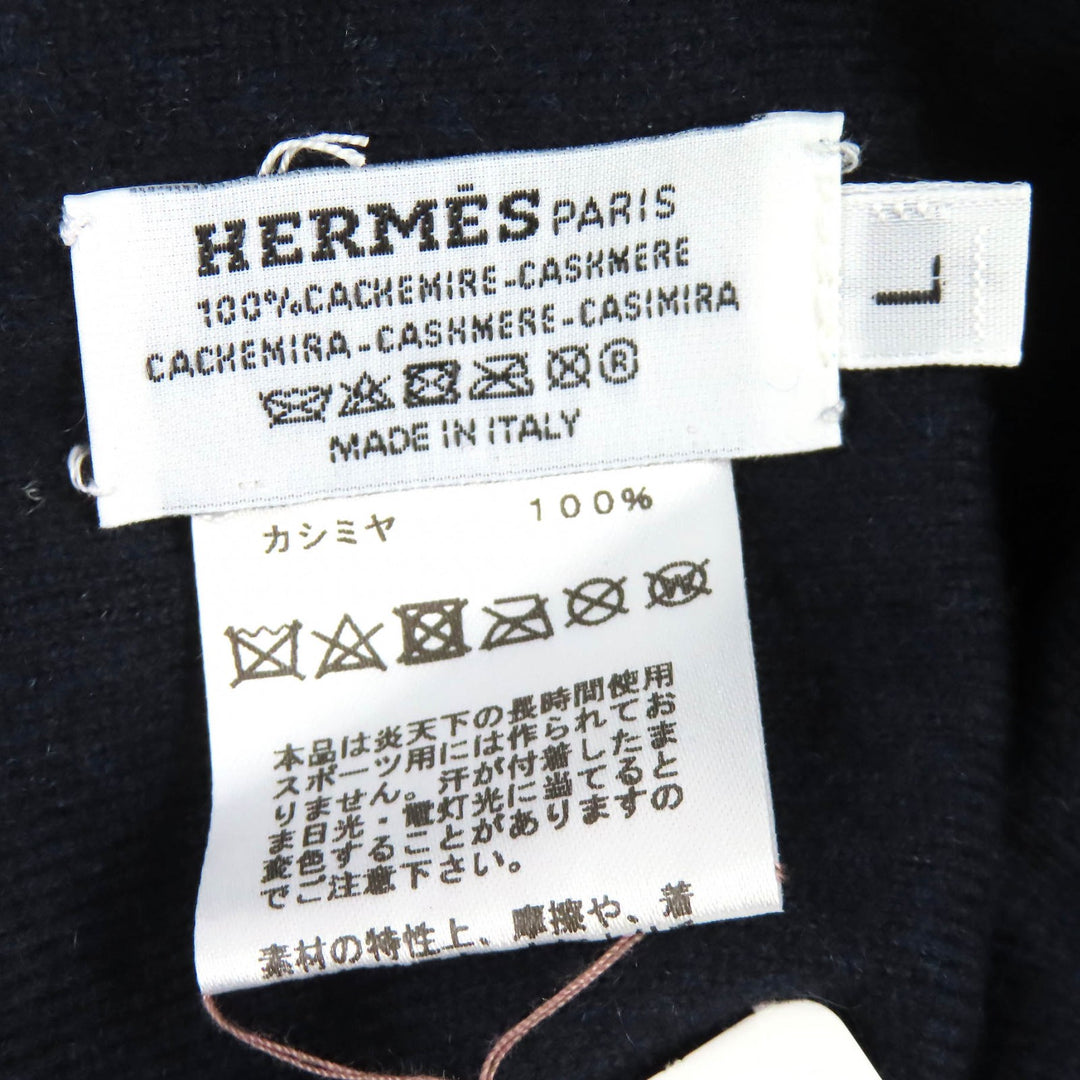 Pristine HERMES Knit cap H Twist Heaven Twist Serie Button Beanie Knit Hat L