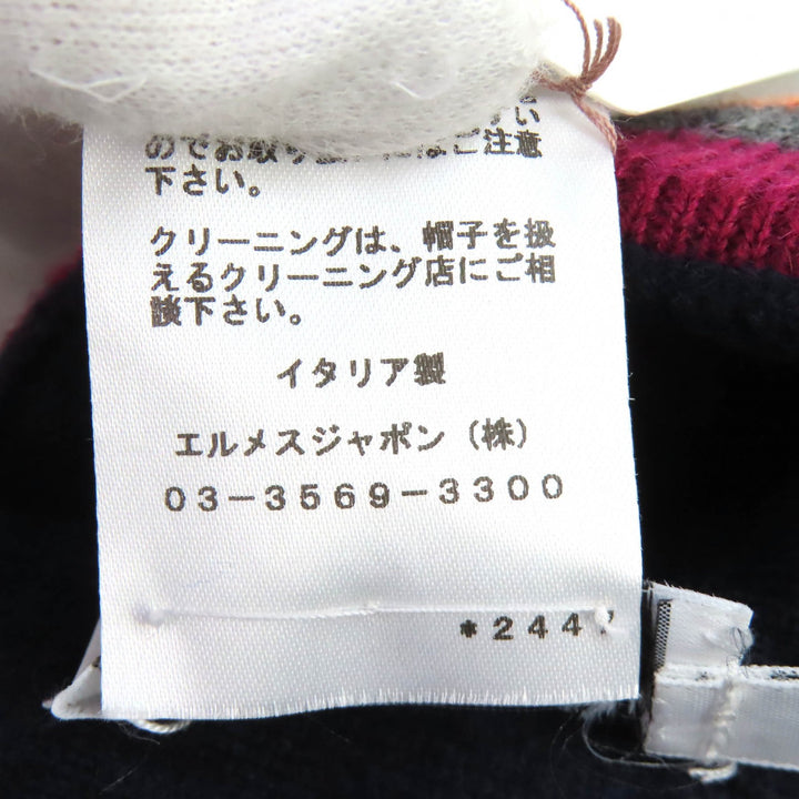 Pristine HERMES Knit cap H Twist Heaven Twist Serie Button Beanie Knit Hat L