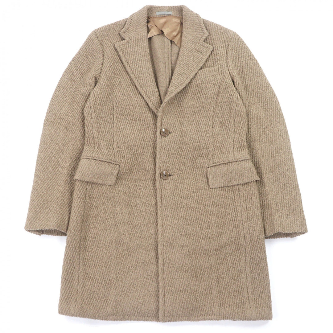 Excellent BOGLIOLI tweed coat Logo button back belt wool men 48 C0301E 23 DOVER
