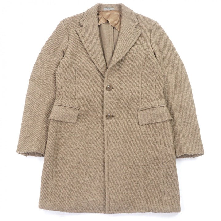 Excellent BOGLIOLI tweed coat Logo button back belt wool men 48 C0301E 23 DOVER