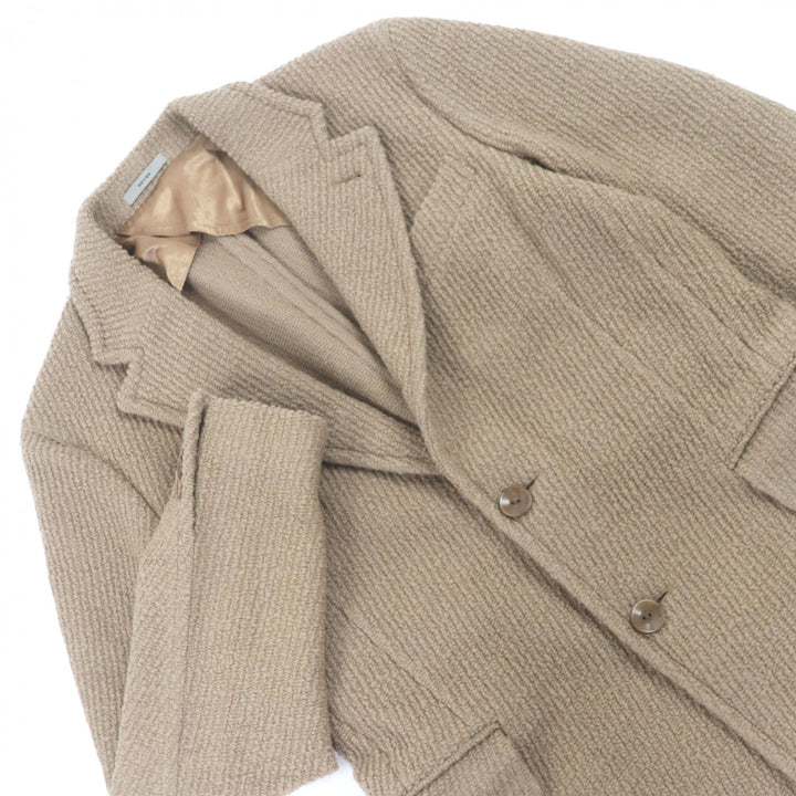 Excellent BOGLIOLI tweed coat Logo button back belt wool men 48 C0301E 23 DOVER