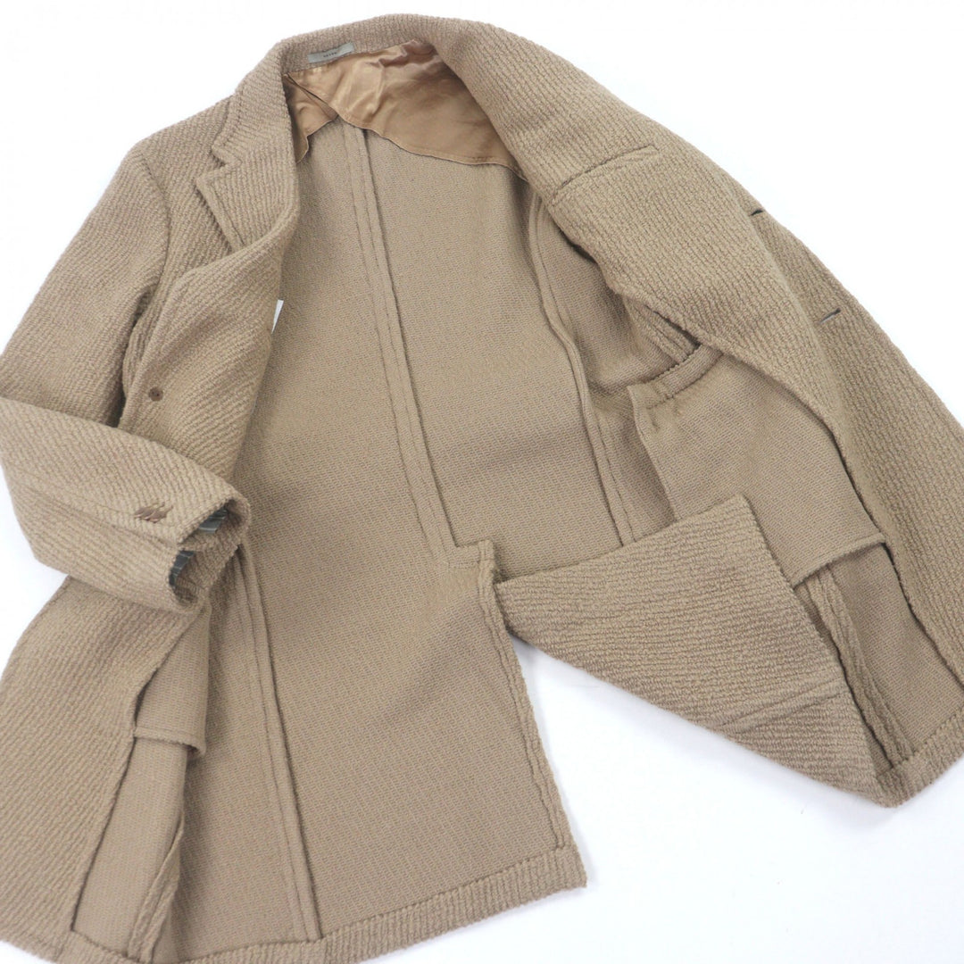 Excellent BOGLIOLI tweed coat Logo button back belt wool men 48 C0301E 23 DOVER