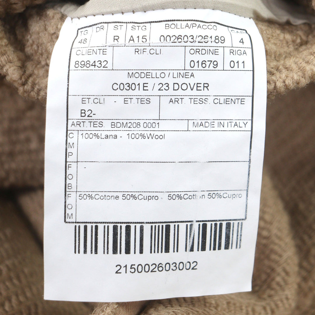 Excellent BOGLIOLI tweed coat Logo button back belt wool men 48 C0301E 23 DOVER