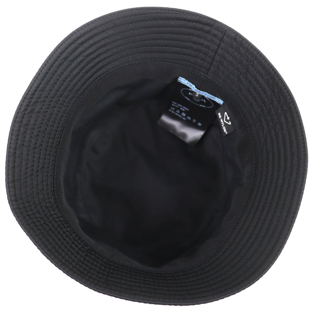 Great PRADA hat Triangle logo RE-NYLON bucket hat black recycled S 1HC137