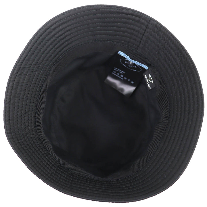 Great PRADA hat Triangle logo RE-NYLON bucket hat black recycled S 1HC137
