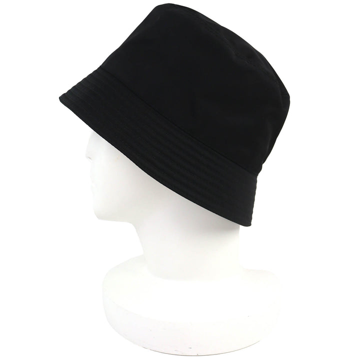 Great PRADA hat Triangle logo RE-NYLON bucket hat black recycled S 1HC137