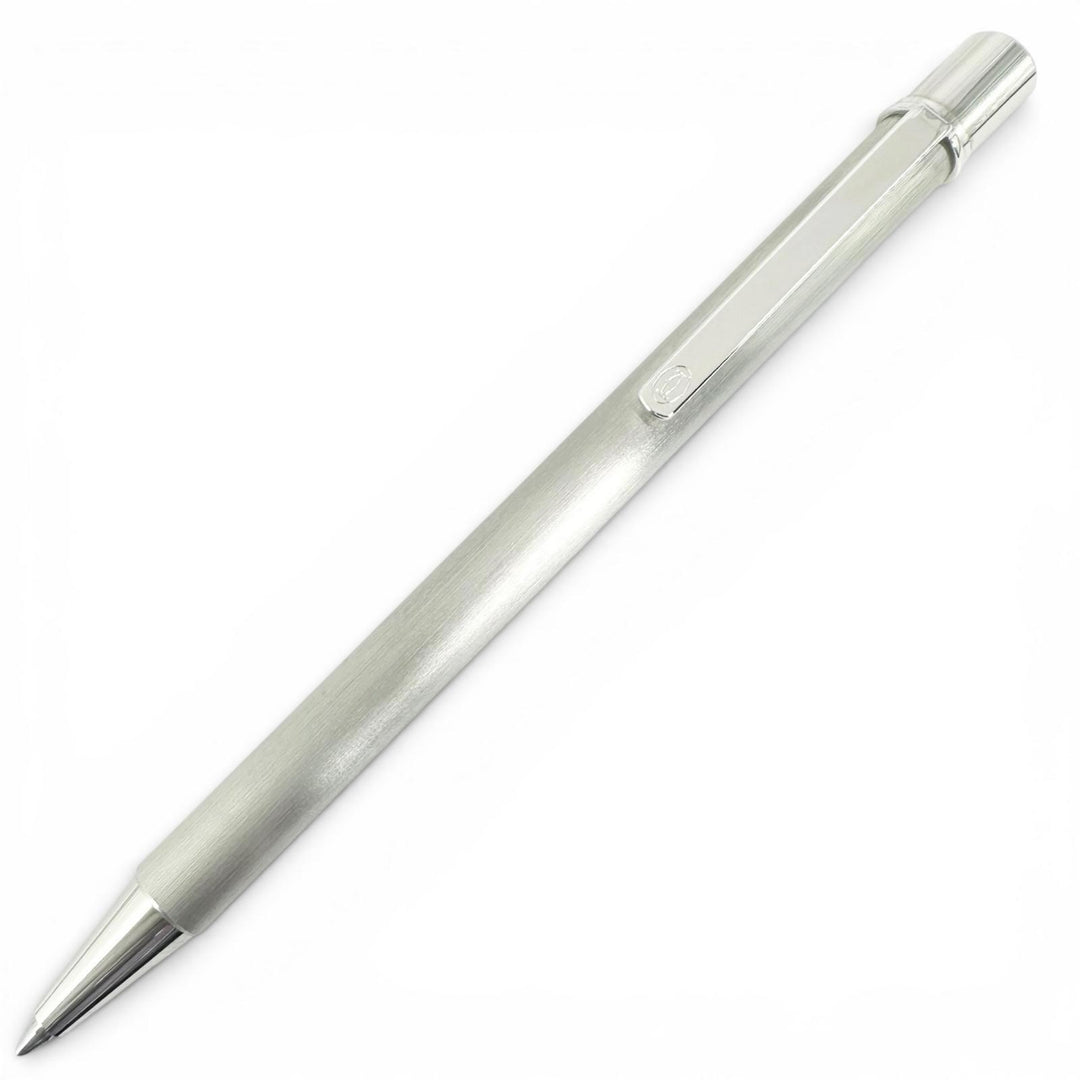 Excellent Cartier Ballpoint pen Must de Cartier Logo engraved, hairline finish,