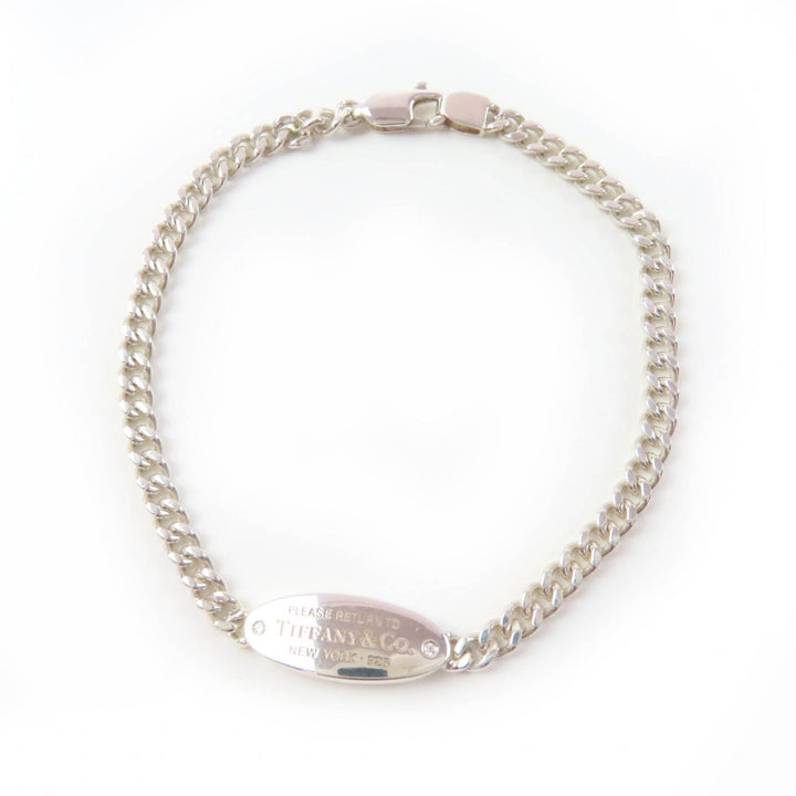 Great TIFFANY&Co. bracelet Oval ID Bracelet Kihei Chain Silver Ag925 Women