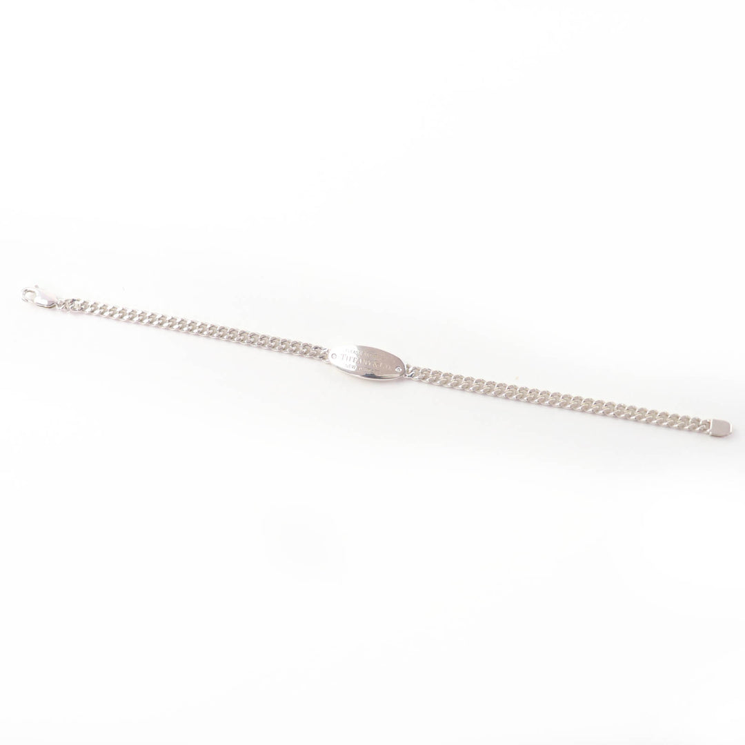 Great TIFFANY&Co. bracelet Oval ID Bracelet Kihei Chain Silver Ag925 Women