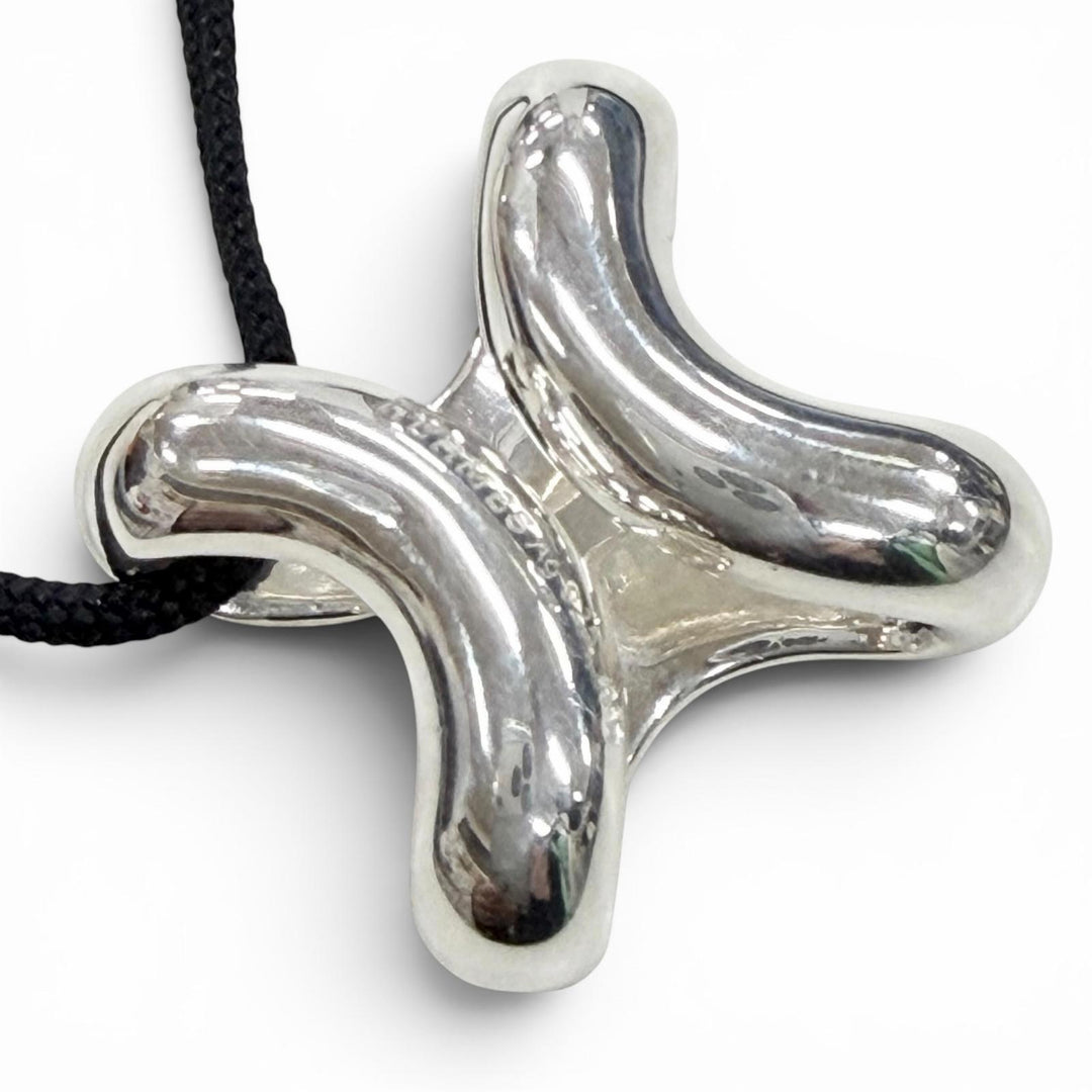 Excellent HERMES Necklace Lima PM Silver AG925 mens