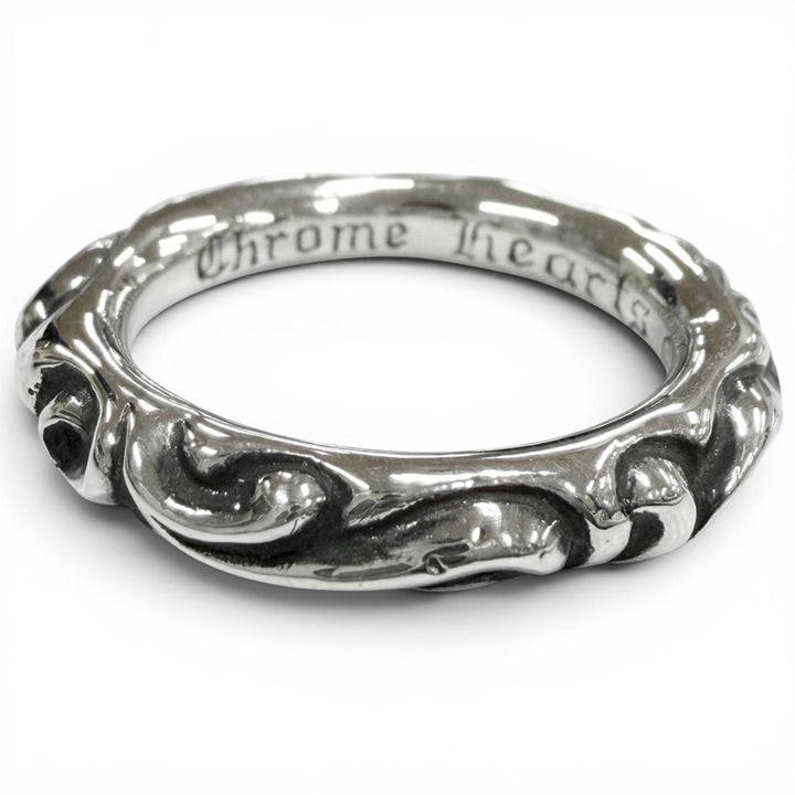 Excellent CHROME HEARTS Ring ring SCRL BAND Scroll band Silver 925 mens