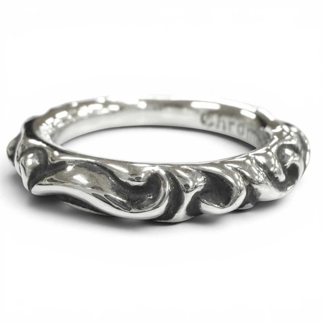 Excellent CHROME HEARTS Ring ring SCRL BAND Scroll band Silver 925 mens