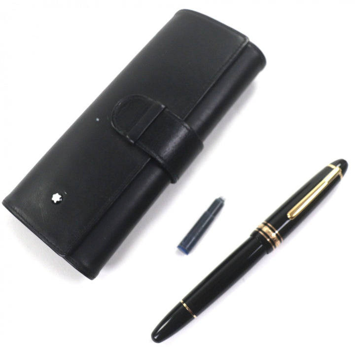 Great MONTBLANC fountain pen Meisterstück 147 Traveler white star black 14K mens