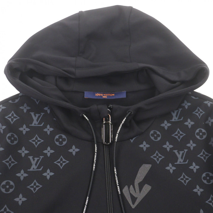 Great LOUIS VUITTON hoodie Hybrid Zip-Through Monogram black Nylon mens M 1A9GNB
