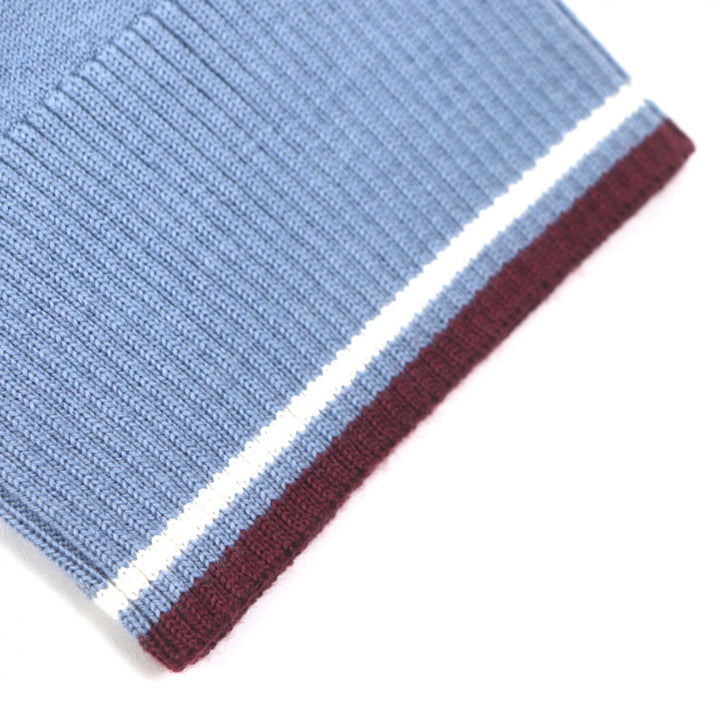 Great PRADA sweater V-neck knit blue wool mens 52 UMA793