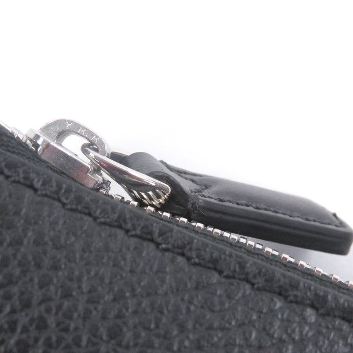 Excellent MONTBLANC Clutch bag white star black Soft grain calf Leather mens